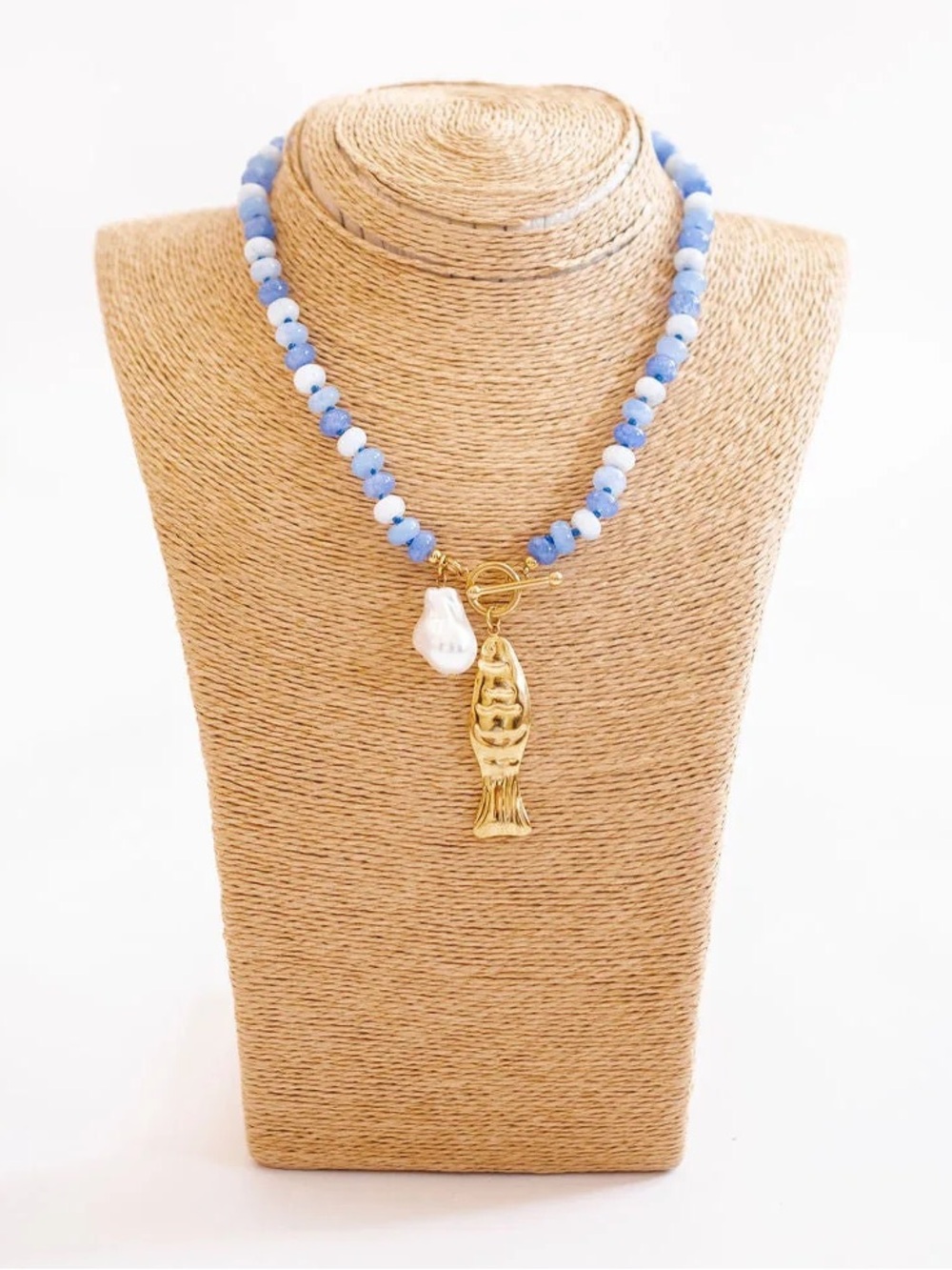 Lisi Lerch Macie Blue Beaded Fish Necklace
